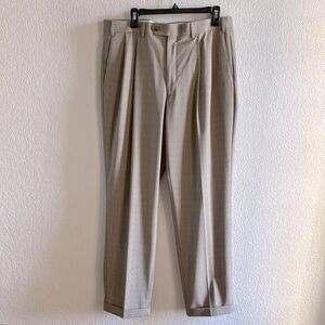 Ralph Lauren 36x32 Dress Pants Plaid Tan Brown